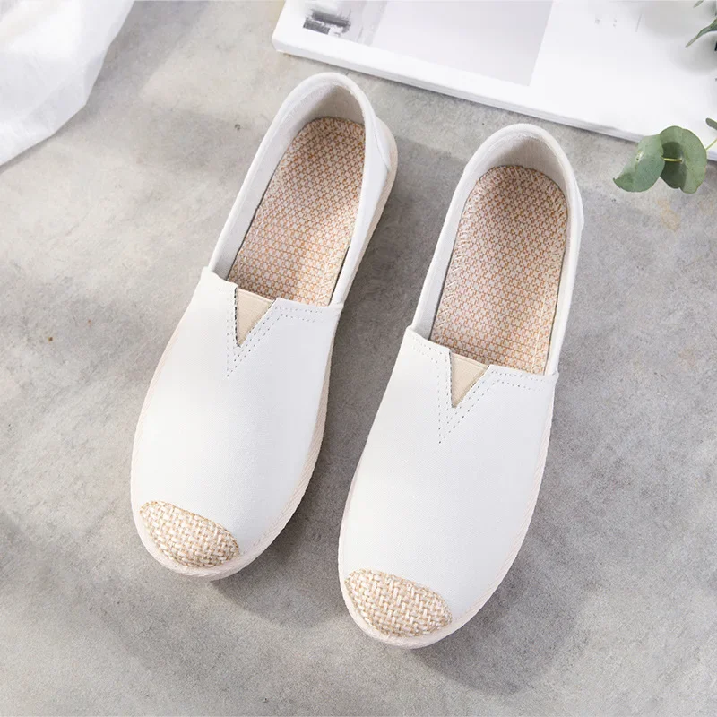 Women Casual Canvas Shoes Light Sneakers Women New Flat Single Shoes Soft Single Fisherman Loafers Slip on Shoes Chaussure Femme