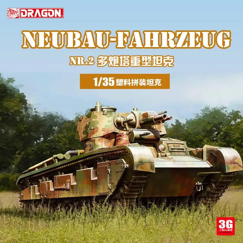 

DRAGON 6968 1/35 WW.II GERMAN NEUBAUFARTSOJK MULTI-TURRET TANK CAR 2 Model Kit