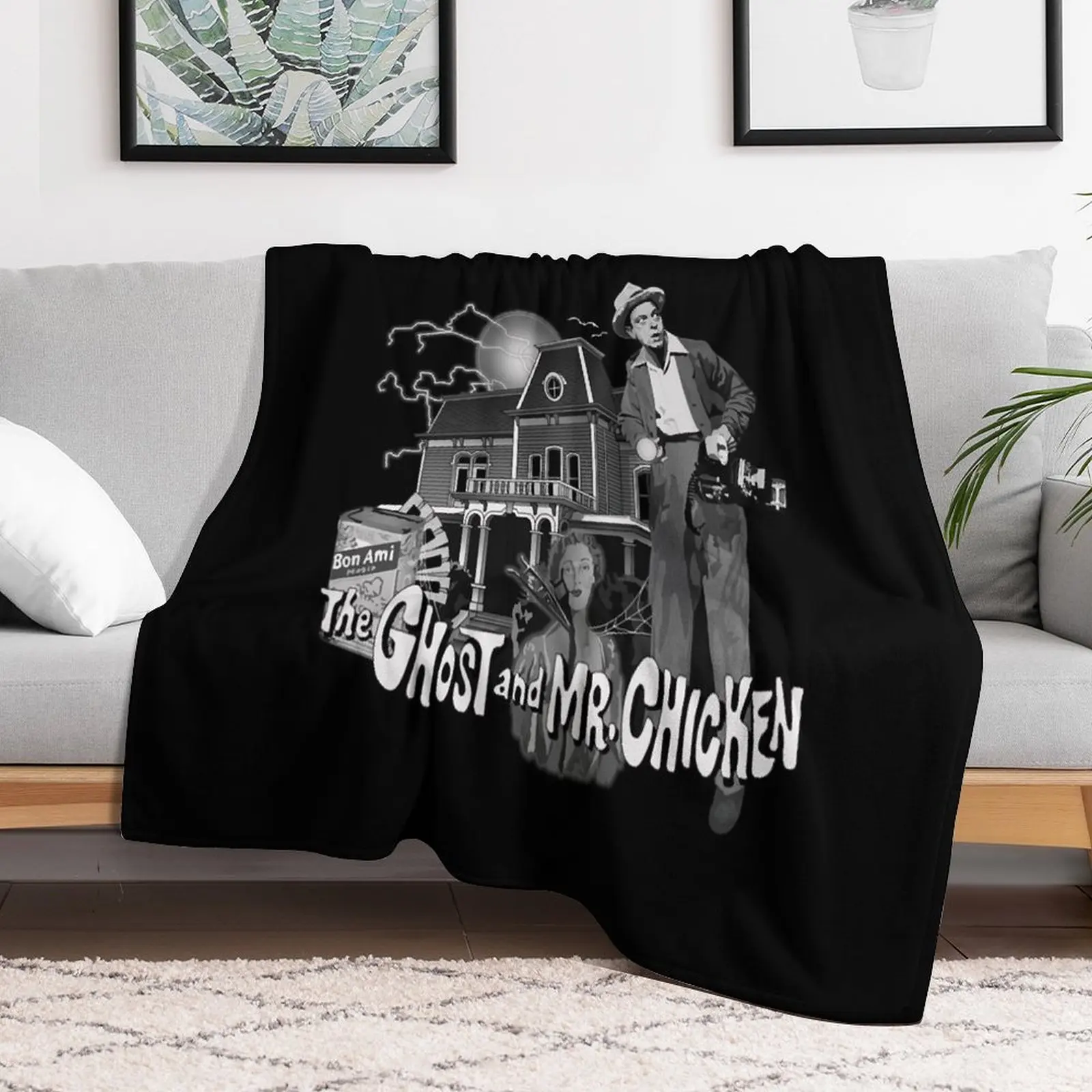 

The Ghost and Mr. Chicken T-Shirt Throw Blanket Blankets Sofas Of Decoration anime christmas decoration for winter Blankets