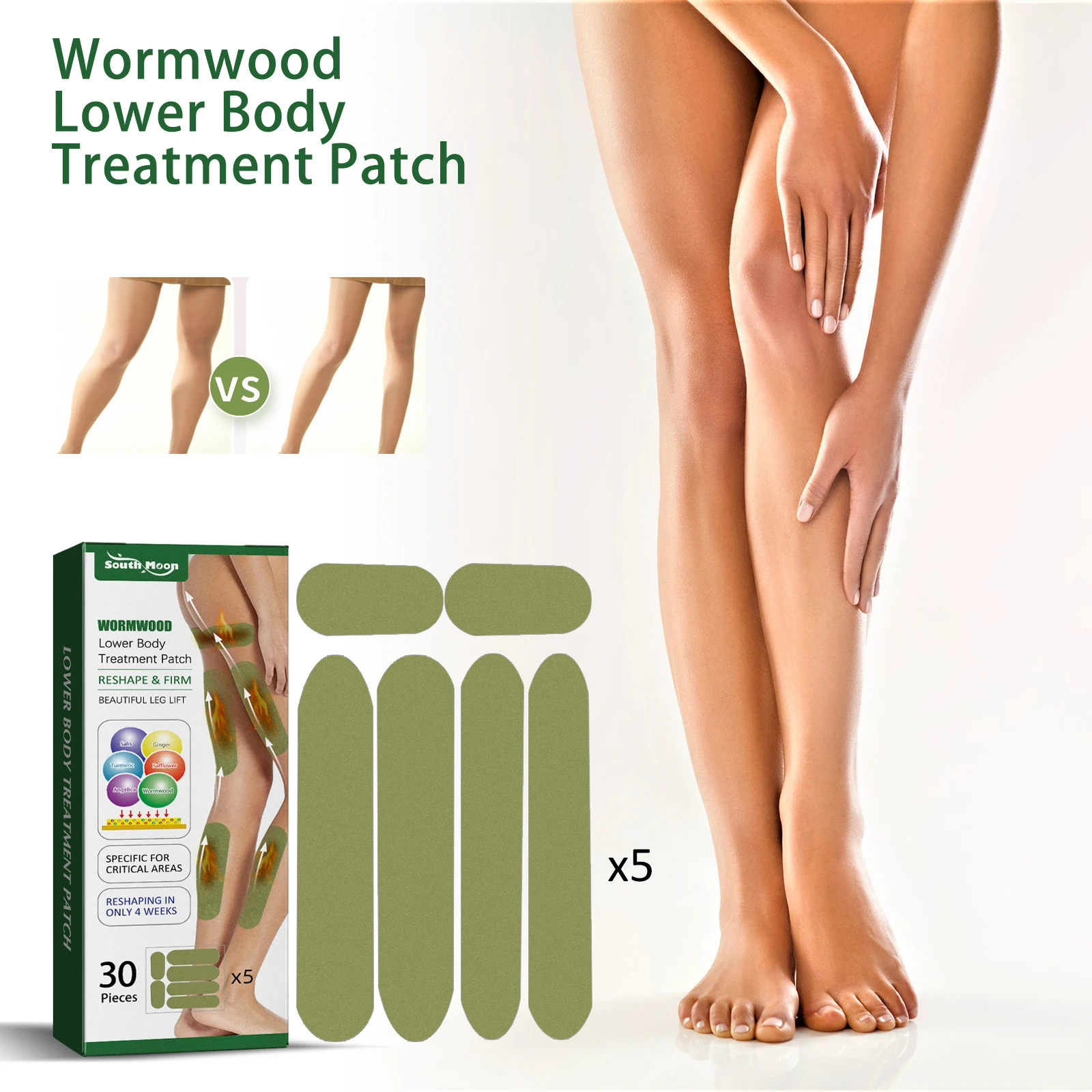 Wormwood Slimming Stickers Firm Thigh Fat Muscle Leg Lift Slimming Thigh Patch Anti-Fat Breathable Safety And Health Care Patch