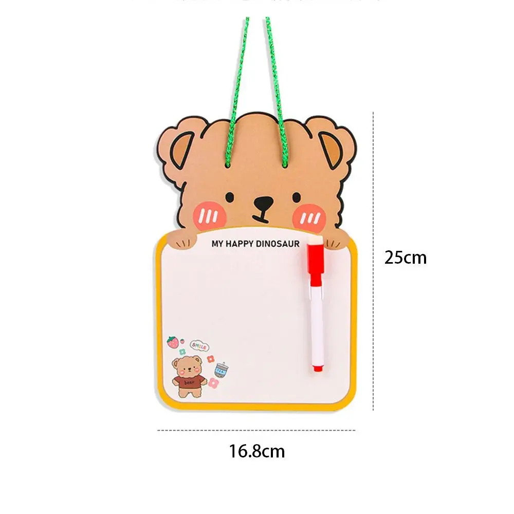 Portable Cute Erasable Whiteboard Reusable Suspendable Whiteboard Notebook Creative Cartoon Animal Shape Message Pad Students