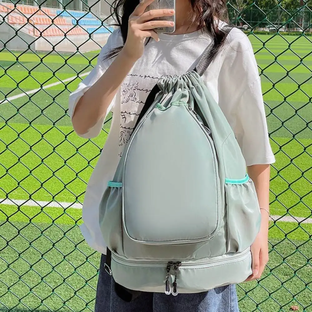 2 Rackets Tennis Racket Backpack Large Capacity with Shoes Pocket Gym Pack Drawstring Closure Adjustable Strap