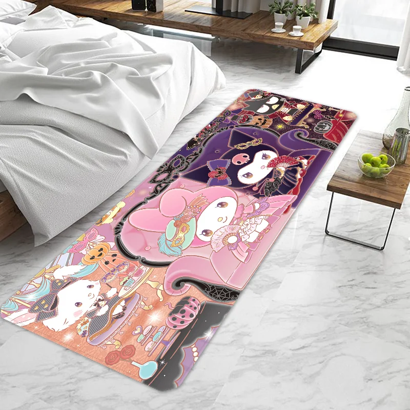 Sanrio Kuromi Melody Door Mat Entrance Doormat Non-slip Washable Kitchen Carpet Living Room Hallway Rugs Door Mats Bathroom Bath