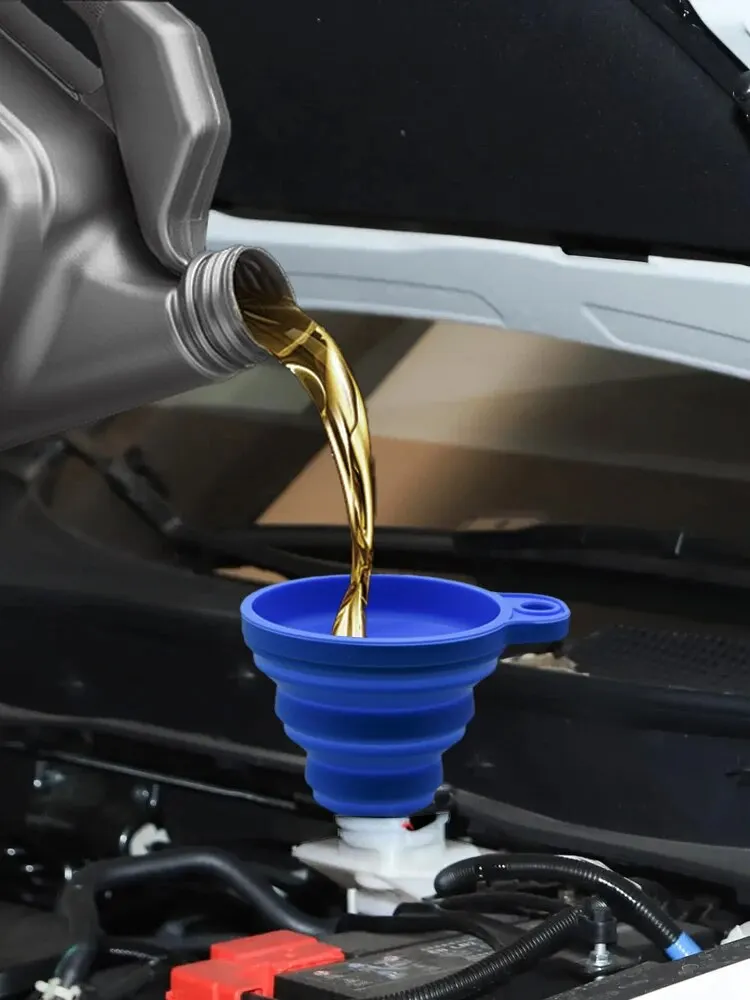 Motortrichter Auto Universal Silikon Flüssigkeitstrichter Waschflüssigkeit Wechsel faltbar tragbar Auto Motoröl Benzin Wechseltrichter