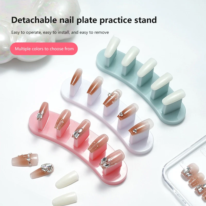 3Pcs Beginner Nail Holder Practice Display Stand DIY Nail Art Stand For False Nails Tips Colorful Nail Polish Two Styles