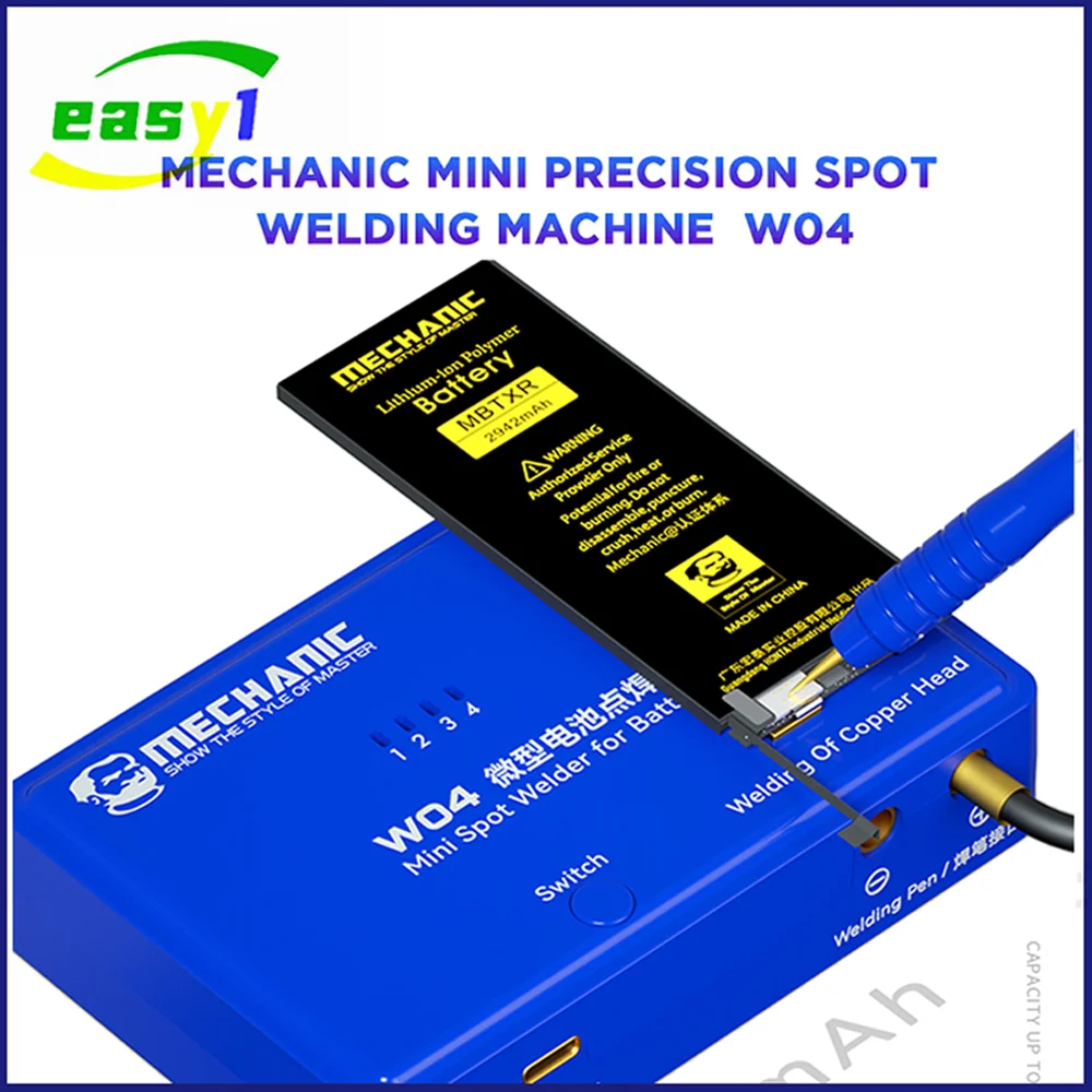 MECHANIC W04 MINI Spot Welder 4-Speed Adjustment Spot welding machine 0.5mm for For 18650 Battery iPhone Battery Repair