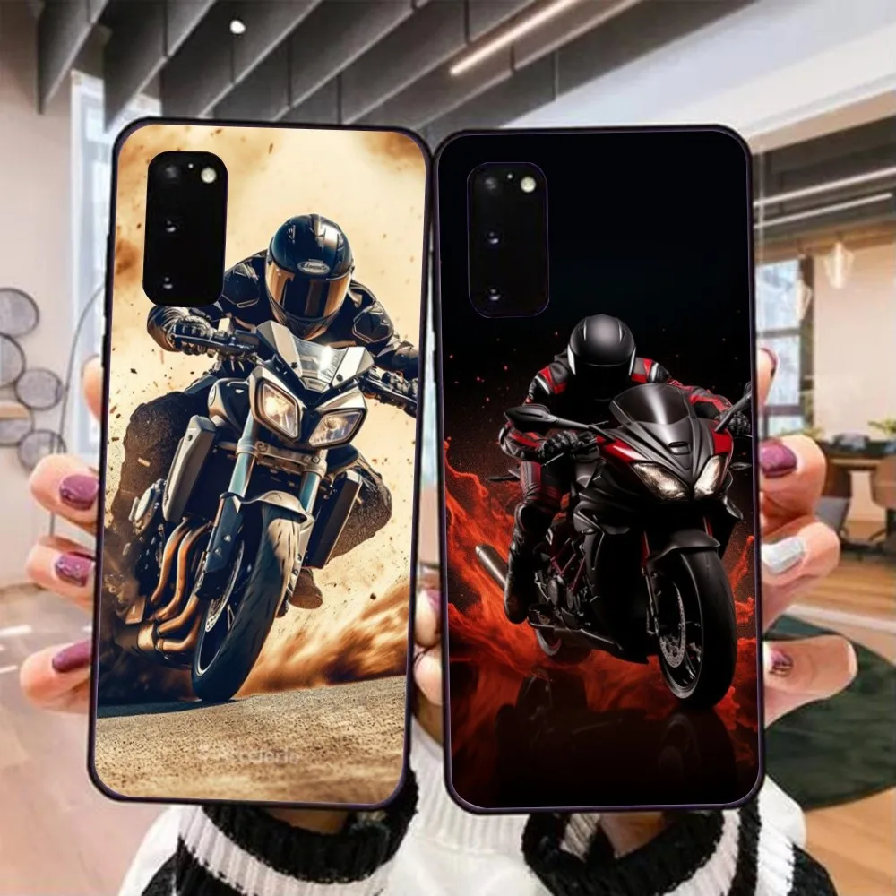 Motorcycle Rider Mobile Cell Phone Case for Realme GT 2 9i 8i 7i Pro X50 X2 C35 C21 C20 C11 C3 Black Soft Phone Cover Funda