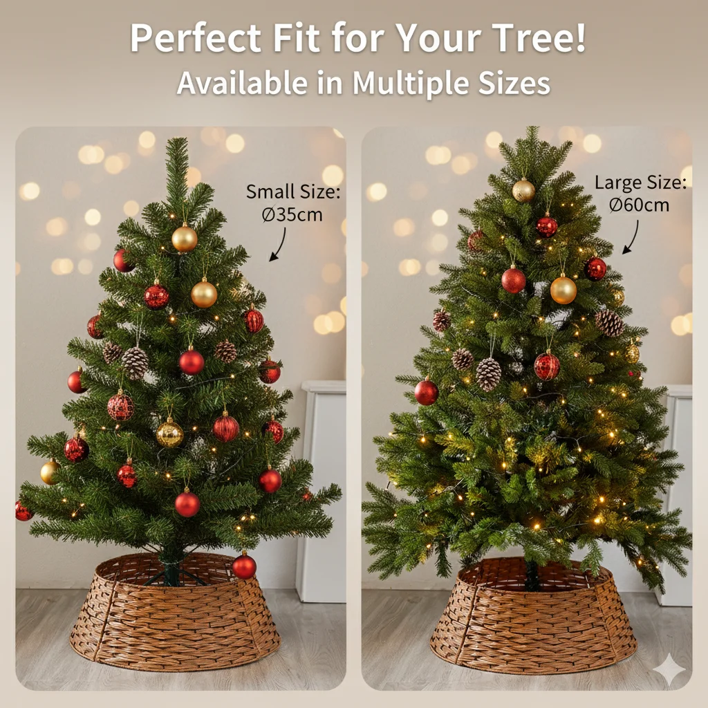 

Christmas Tree Fence Skirt Base Holiday Tree Bottom Cover Decor Mall Home Scene Layout Surround Festive Xmas Tree Ornament Gift