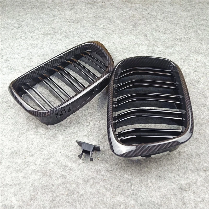 For BMW 5 Series E39 ABS Carbon Look Glossy Black/ M Color Car front grille Double slat grille 1996-2003 Car Styling