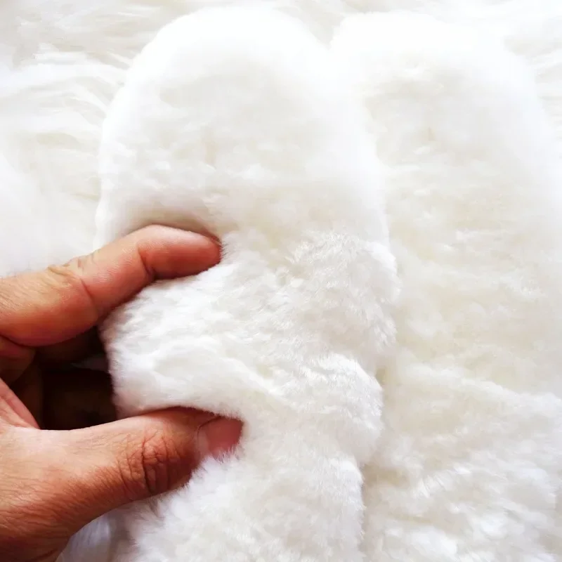 Men Women Winter Wool Shoe Insoles, Faux Sheepskin Warm Thick Soft Fur Insoles for Snow Boots Daily Wear EU35-EU45