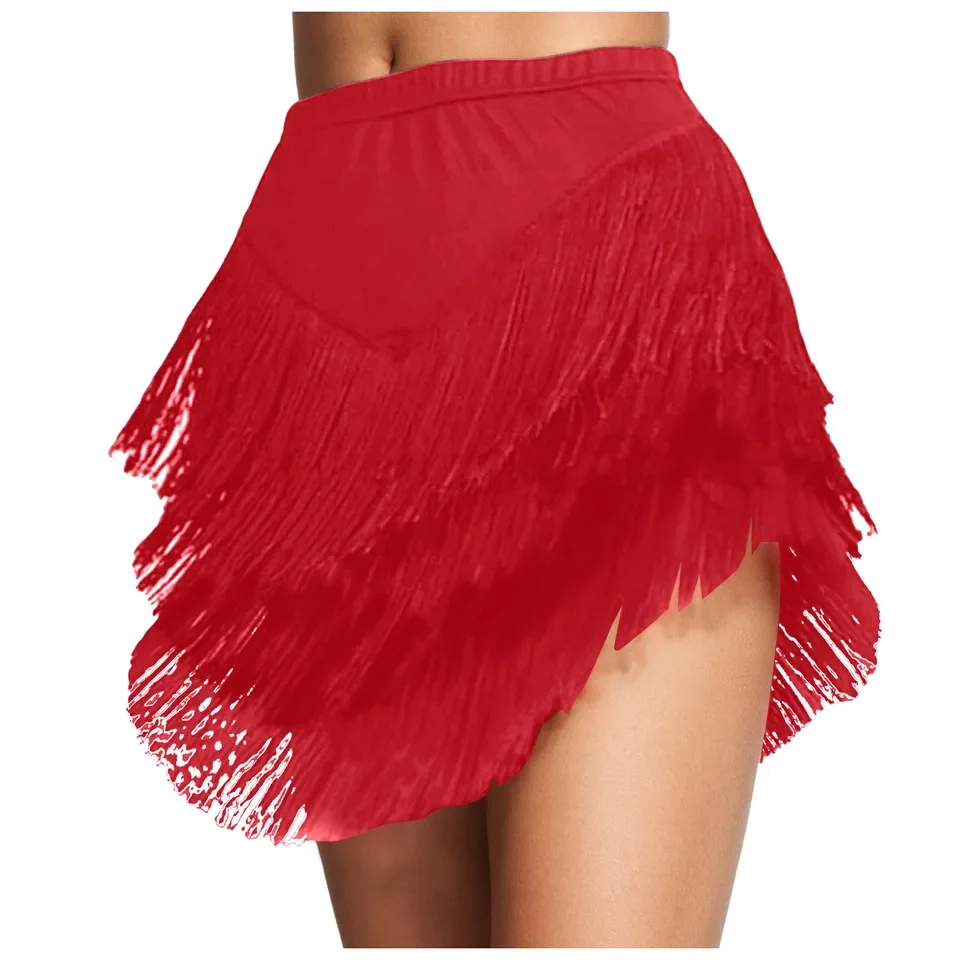 Women Tassels Retro Ballet Dance Skirt Carnival 3 Layer Ballet Tutu Rockabilly Petticoat Underskirt Dance Prom Dress Evening