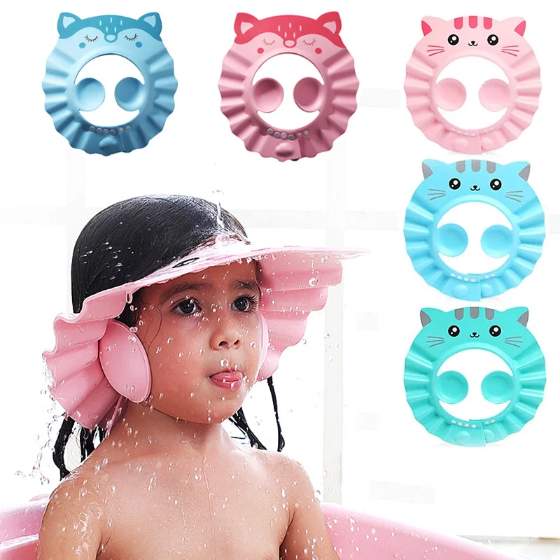 Kids Shower Head Cap Baby Bath Accessories Adjustable Hair Wash Hat ForToddle Eye Ear Safe Protection Children Shower Head Cover