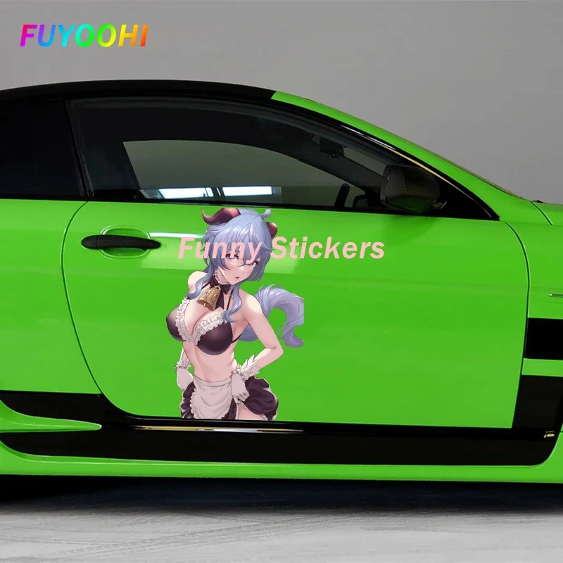 FUYOOHI Play Stickers Hot Sexi Game Genshin Impact Ganyu Anime Motorcycle Car Stickers Decal Sexy Car Accessories Decoration