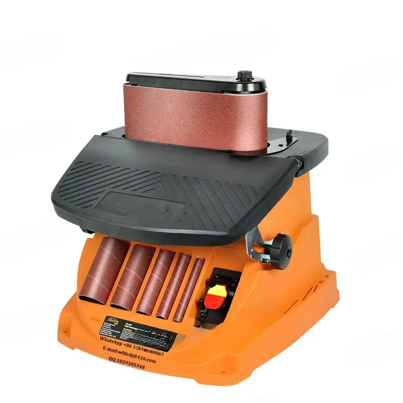 Vertical Drum Belt Wood Sander Oscillating Spindle Sander for Curved Surface Woodworking Grinding Tools Polisher 2000RPM