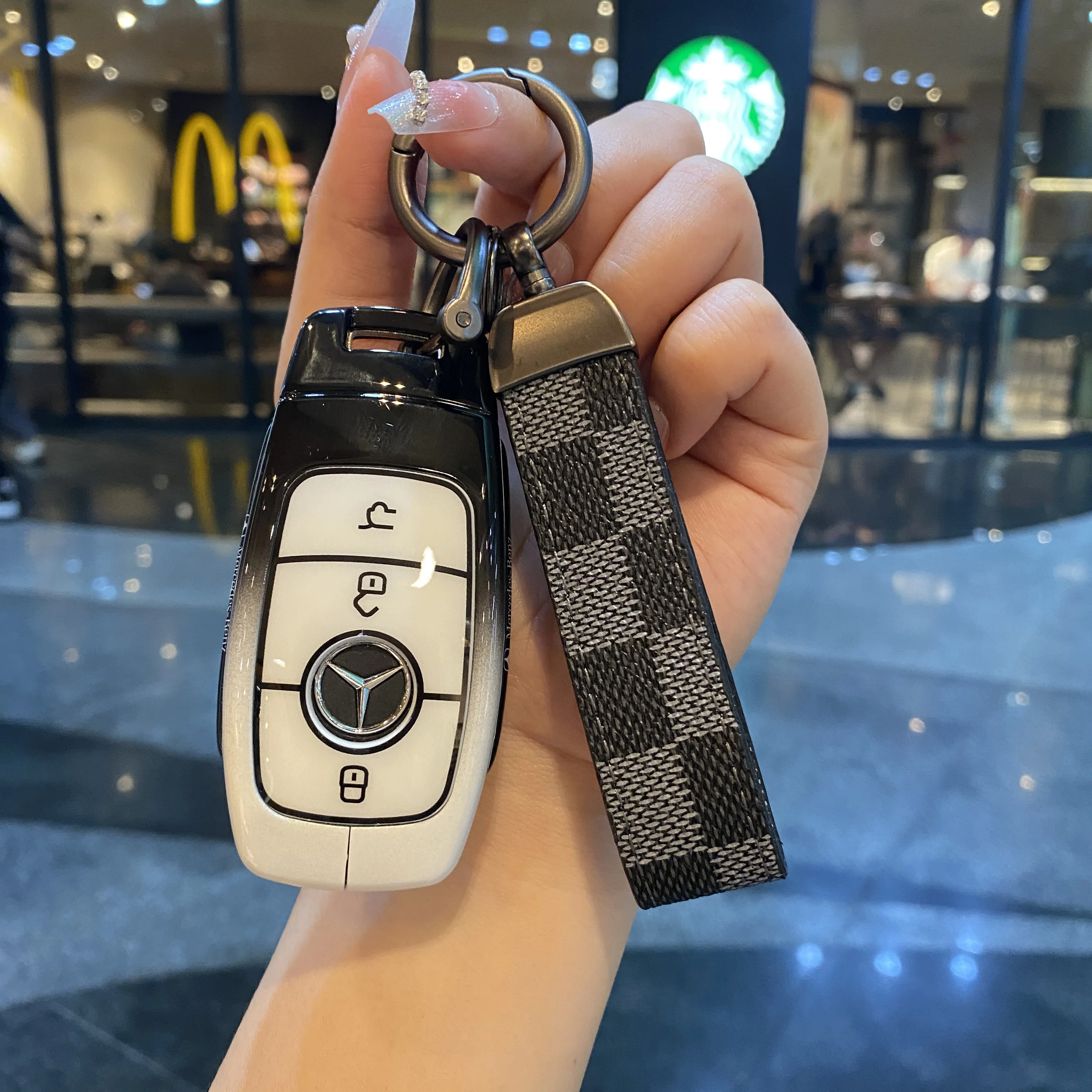 

Car Key Case Cover Key Bag For Mercedes Benz A C E S Class W221 W177 W205 W213 Car-Styling Holder Shell