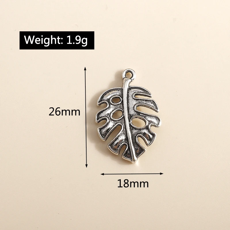 Leslie 20 Stück 18*26mm Metall-Legierung Bananenblätter Anhänger für DIY Handwerk Armbänder Halsketten Handgemachter Schmuck Zubehör – Detail 1