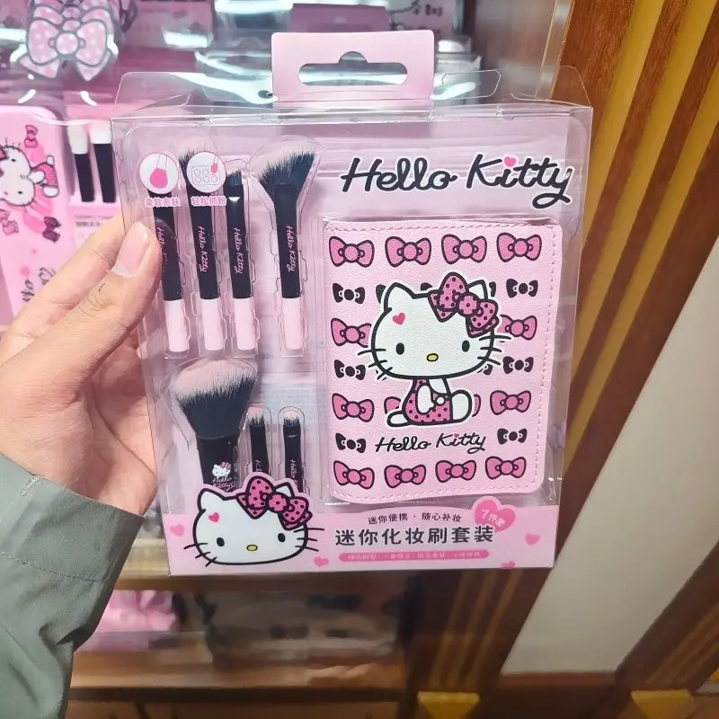 

Милый набор мини-кистей для макияжа HelloKitty Sweet Punk Series, 5 или 7 предметов, с дорожным чехлом, кавайный аниме-мультяшный подарочный набор для праздников