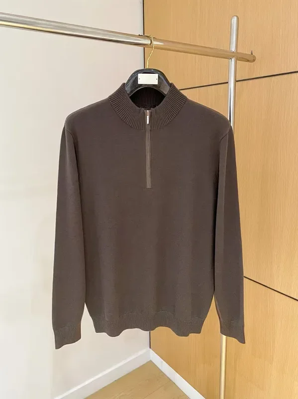 

Итальянский шерстяной свитер LP 25aw Old Money Wind с половиной молнии