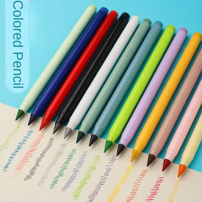 13 Colors Infinity Pencil with Eraser Kawaii Unlimited Writing Eternal Pencils and Gifts Art Supplies Office School Stationery