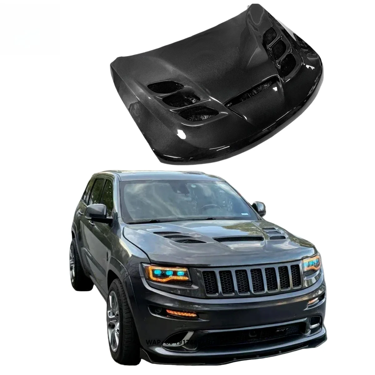 High Quality New Carbon Fiber Engine Hood Suitable forJeep Grand Cherokee Multi-hole Ventilation Style Carbon Black Upgrade