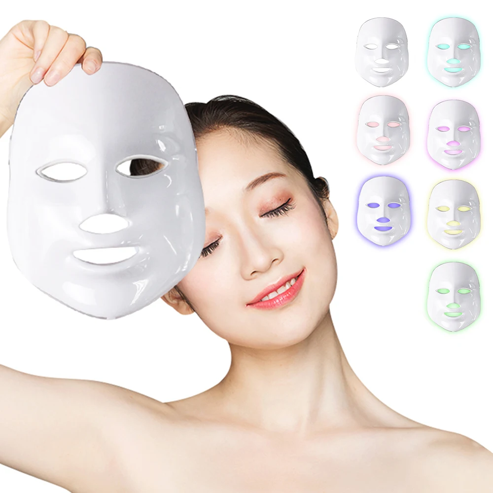 Led Facial Mask Light Therapy Face Mask 7 Colours Face Beauty Devices Skin Rejuvenation Anti Acne Home Use Beauty Devices