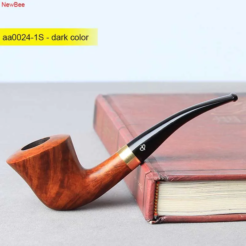 MUXIANG Handmade Briar Wood Tobacco Pipes Loop Decor Bent Smoking Pipe With 9 MM Filter Free 10 Smoking Tools Kit Premium Gifts