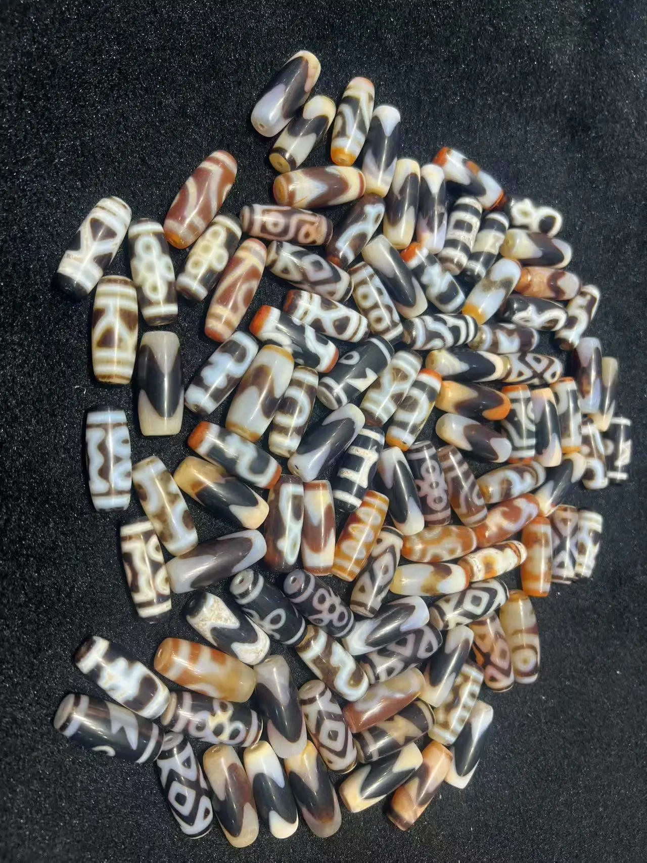 100pcs dzi wholesale tiger tooth nine eyes noble man god of wealth treasure bottle necklace pendant accessories beads high quali