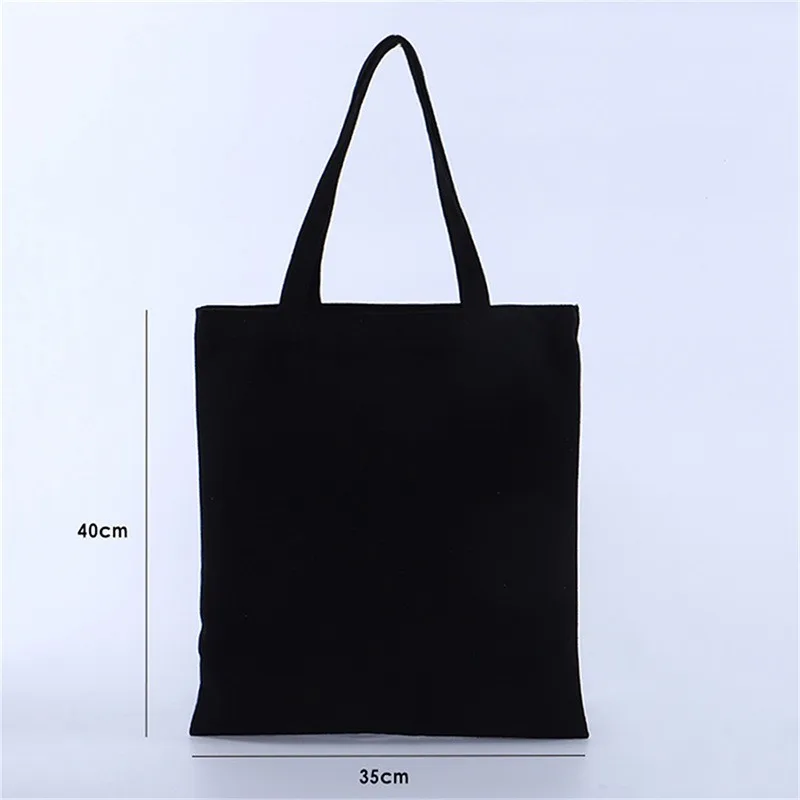 Canvas Bags Cotton Zipper Shopper Bag Folding Portable Shopping Bag Canvas Tote Bag Reusable Shopping Bags