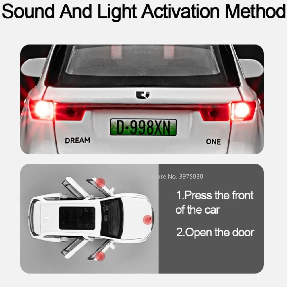 1/32 wiodący idealny pojazd do symulacji Model samochodu zabawka odlew ze stopu EV, kolekcja świateł dźwiękowych, zabawka na prezenty dla dzieci