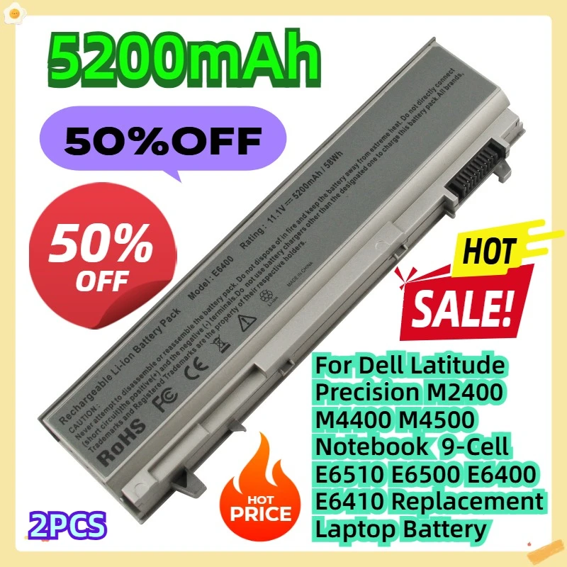 

For Dell Latitude Precision M2400 M4400 M4500 Notebook 11.1V 7800mAh 9-Cell E6510 E6500 E6400 E6410 Replacement Laptop Battery