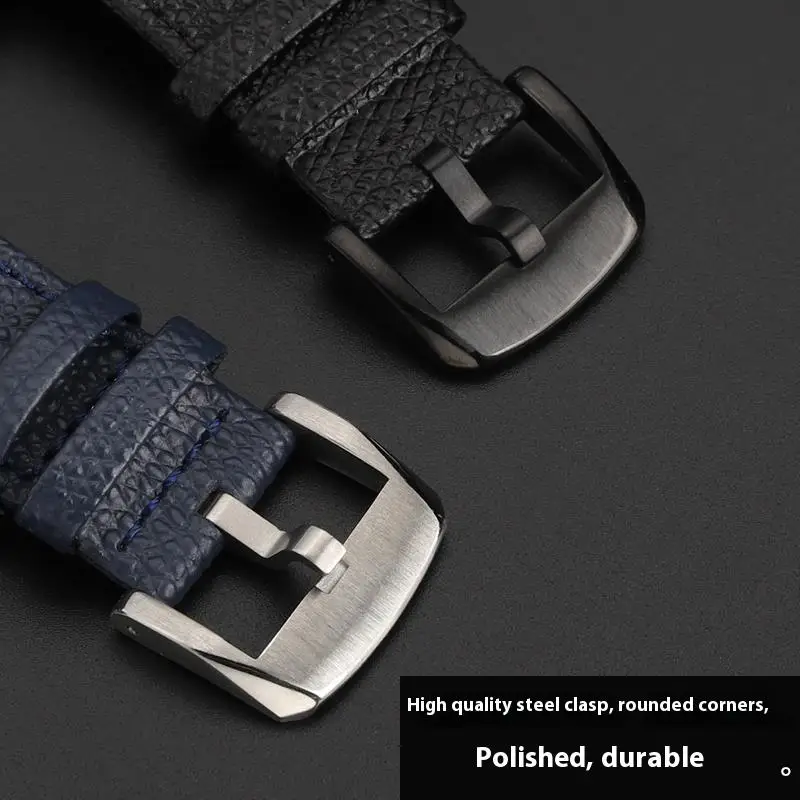 Correa de reloj de cuero genuino con estampado de lichi a la moda para Tissot 1853 PRX T137.410A T137.407A pulsera de cuero de vaca T137