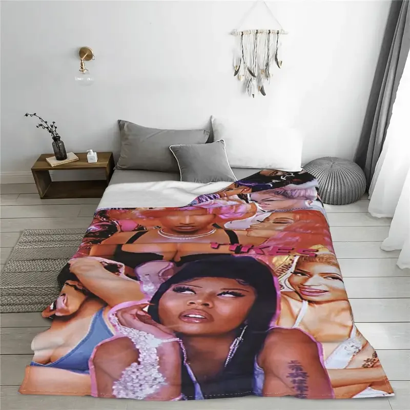 Nicki Minaj Blankets Fleece Spring/Autumn Portable Super Warm Throw Blankets for Bed Travel Bedspreads