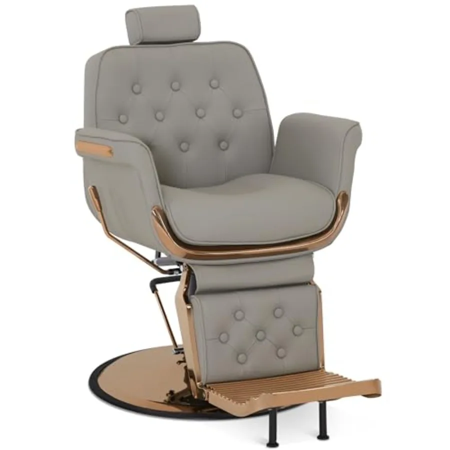 

Heavy Duty Barber Chair, Professional Reclining Salon Chair for Hair Stylist, Hydraulic Pump Barber Chairs for Barbershop, Salo