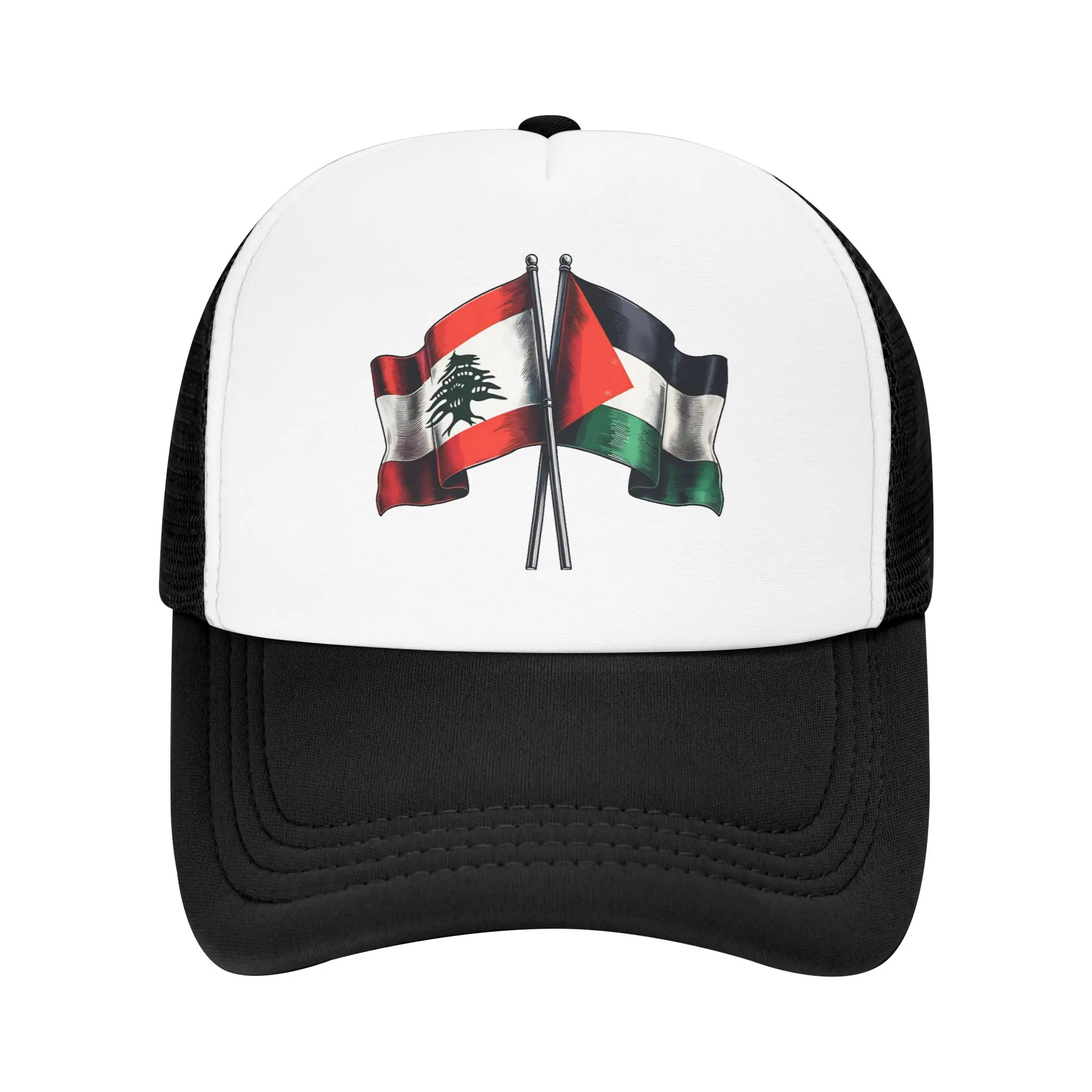 Summer Sun Hats Palestine And Lebanon Flags  Baseball Cap Sun  Adjustable Design Trucker Hat Female Male Vintage Baseball Caps