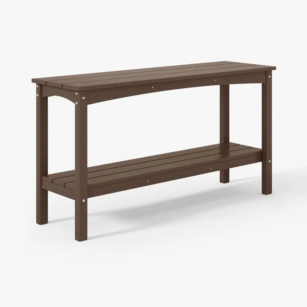 

Стол-консоль Malibu 55 Outdoor Patio HDPE Adirondack с 2-уровневой полкой, темно-коричневый