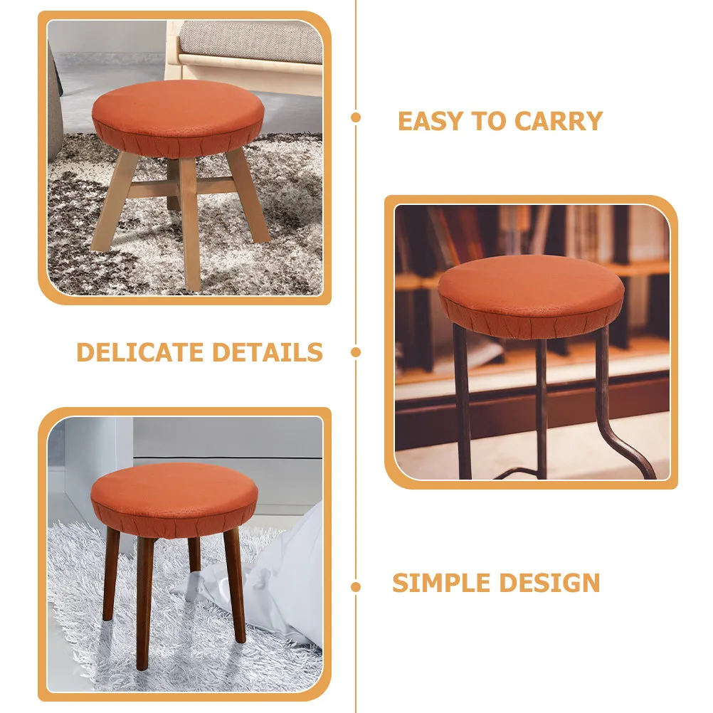 Elastic Round Stool Protector Fabric Stool Cover Bar Chair Cover Slipcover Decorative Cushion Easy Install Clean for Office Home view 3