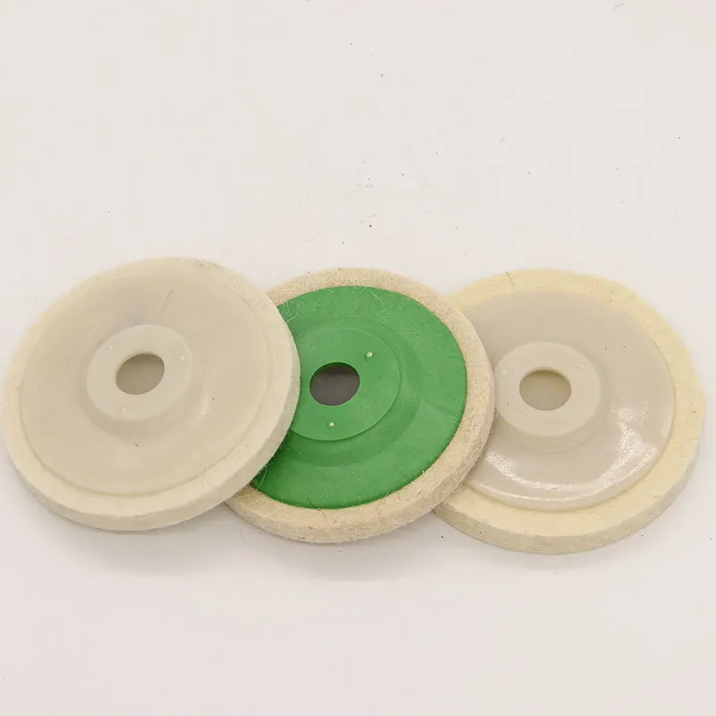 2 Buah/Set 4 Inci 100Mm Wol Roda Poles Bantalan Buffing Sudut Penggiling Merasa Pengamplasan Disk untuk Logam Marmer Kaca Keramik