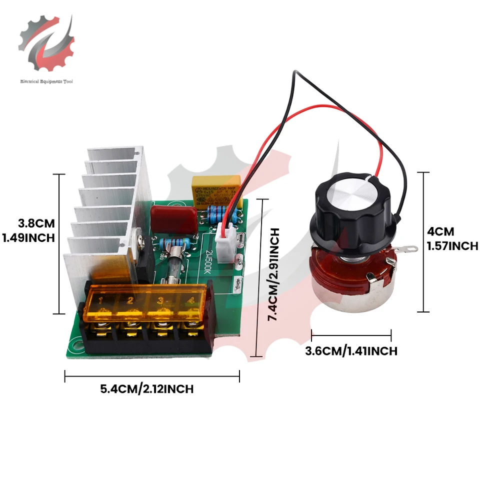 Ejoyous SCR Spannungsregler 4000W AC 220V – Elektronische Drehzahlregelung Für Motoren, Heizungen & Lampen