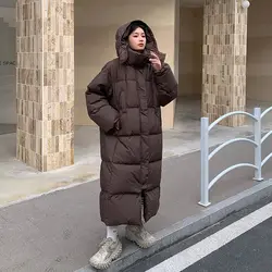 Outwear Long Down Coats with Hooded Lightweight Quilted Jacket Stand Collar Zipper Puffer Jackets Coat y2k clothing winter warm