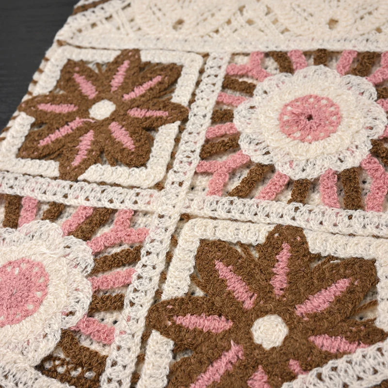 Vovó quadrado crochê colete mulher pura malha aberta botão frontal sem mangas colete superior verão boho férias praia outfit