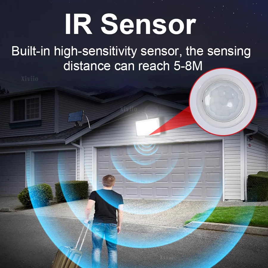 76000000LM Solar Outdoor Lights 344LED 3Modes Split Motion Sensor Outdoor Waterproof Solar Flood Lights Yard Patio Garden