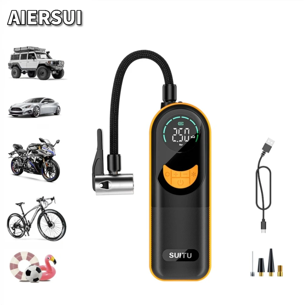 

Воздушный компрессор, портативный насос для накачивания шин, автомобильный воздушный насос, используемый для накачивания велосипедных шин и воздушных шаров