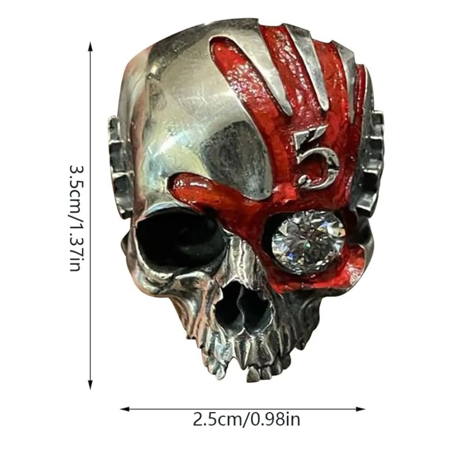 Five Fingers Punch Skull Ring, Vintage Chunky Deathring Silver Black Retro Gothic Jewelry Dainty Goth Ring for Men