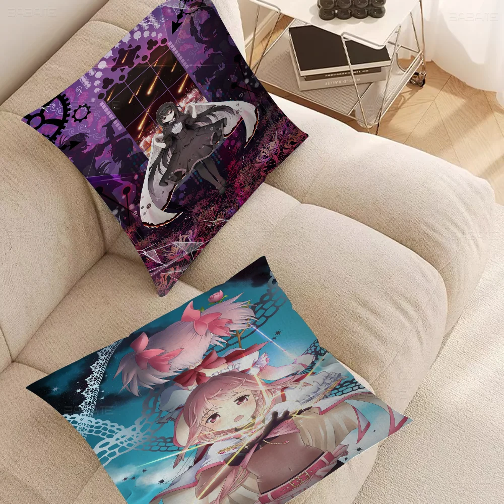 Anime Puella Magi Madoka Magica Cushion Cover Pillowcase Upholstery Sofa Throw Pillow Home Decor Pillowcas