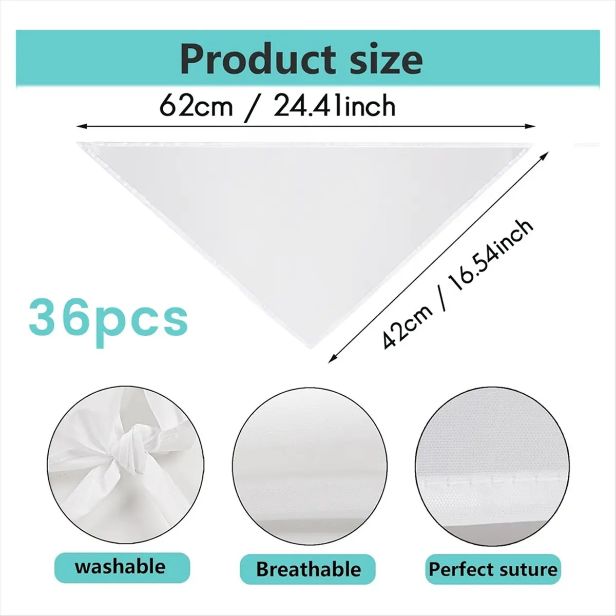 BHBL 36 PCS Sublimation Blank Dog Bandana,DIY Holiday Dog Scarf, Sublimation Triangle Bib Handkerchief Dog Tags Blanks Bulk