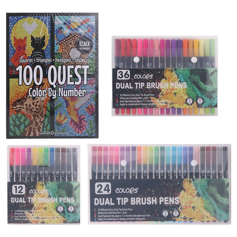 

Cartoon Activity Color Painting Book Educational Paper Double-Sided Watercolor Pencil Digital Filling Hand Painted