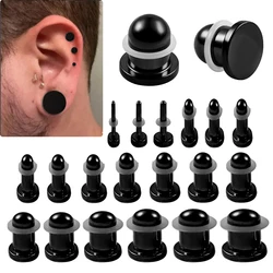 2/16/22pcs Stainless Steel Solid Smooth Cylinder Ear Gauges Taper Plugs Tunnel Expander Stretcher Earring Piercing Body Jewelry