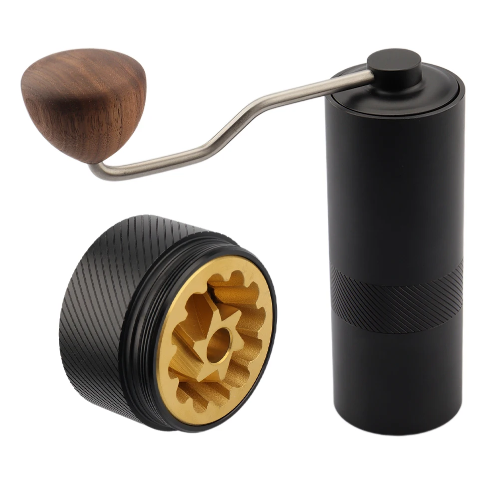 

Black 30g Capacity Manual Coffee Grinder 48mm Titanium Cone Burr Hand Coffee Grinder Portable Outdoor Coffee Beam Manual
