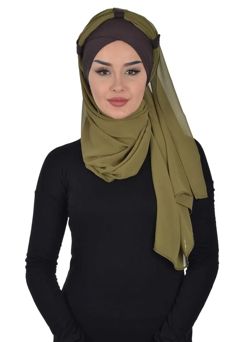 

Combed cotton chiffon shawl brown