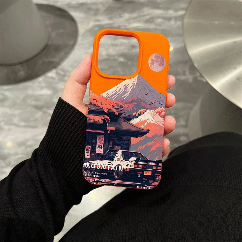 Mount Fuji Sportwagen Handyhülle für iPhone 17 16 15 14 13 12 Pro Max 16 15 14 Plus 17 16 15 14 Pro 17Air Silikon Matte Hülle – Detail 6